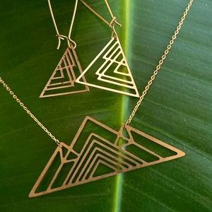 SOLD Geometric Mountain Earring Necklace Set SOLD